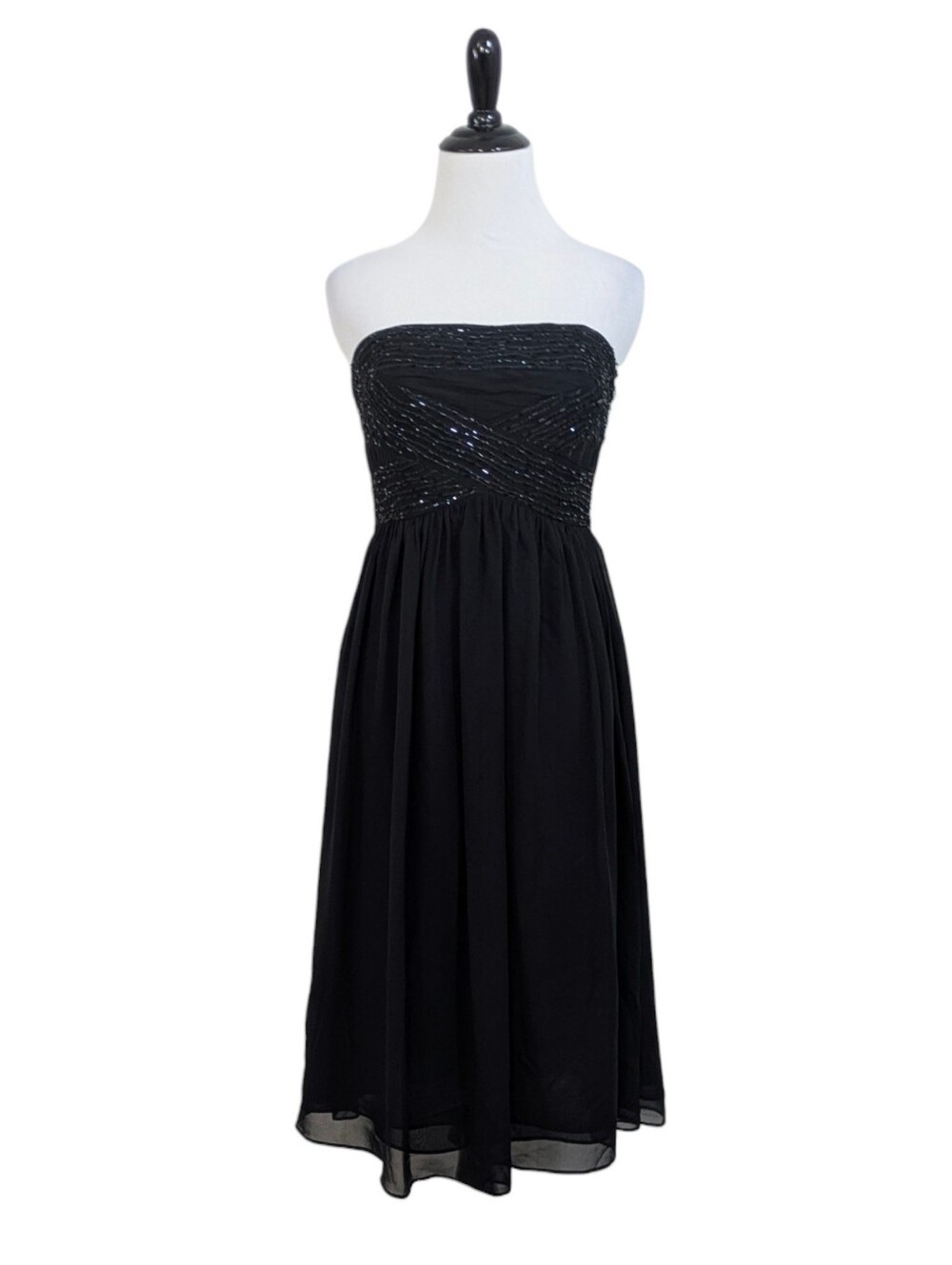 Anne Klein Strapless Black Cocktail Party Dress - Size 2 Womens
